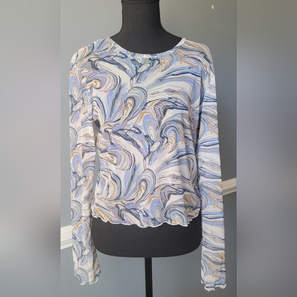 Altar'd State Mesh Long Sleeve Top